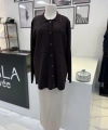 Tığ Triko Polo Yaka Taşlı Rayon Hırka