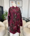 ANGORA DESENLİ HIRKA BORDO