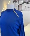 Nuss Fermuar Detaylı Saks Tunik