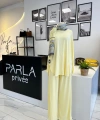 Parla Sarı Nervürlü Pantolonlu Takım