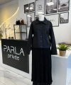 PEARLY Collection Cep Nakışlı Kısa Trenç