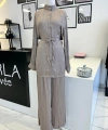 Pearly Collection Taş Detaylı Saten Takım