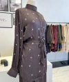Pearly Collection Taş Detaylı Saten Takım