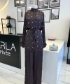 Pearly Collection Taş Detaylı Saten Takım