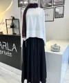 Sentez Fermuarlı Kırıştırma Etek