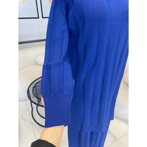 Nuss Çizgi Dokulu Pantolon Tunik Takım