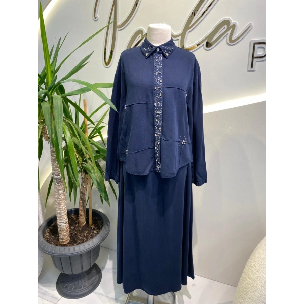 TAŞLI MODAL ETEKLİ TAKIM