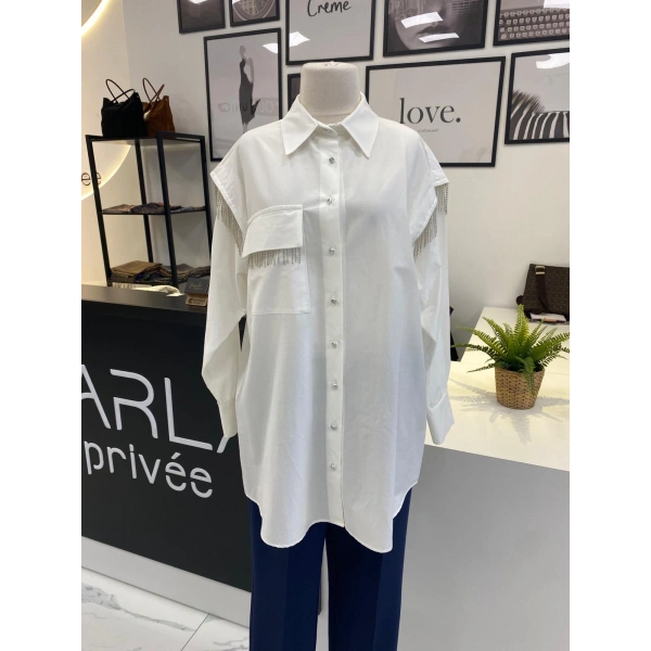 2K TAŞLI EKRU GÖMLEK