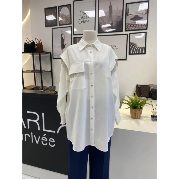 2K TAŞLI EKRU GÖMLEK