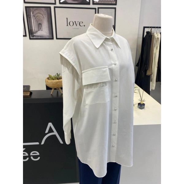 2K TAŞLI EKRU GÖMLEK