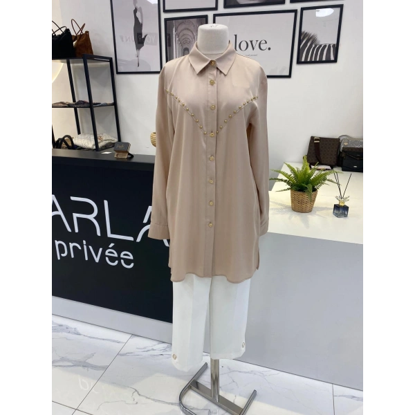 2K BEJ DÜĞMELİ GÖMLEK