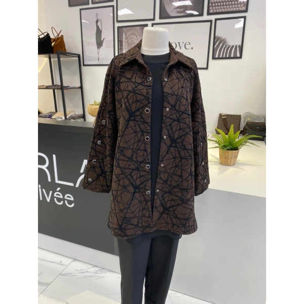 QMASH PRİVE KISA KOL ŞİFON DETAYLI TUNİK