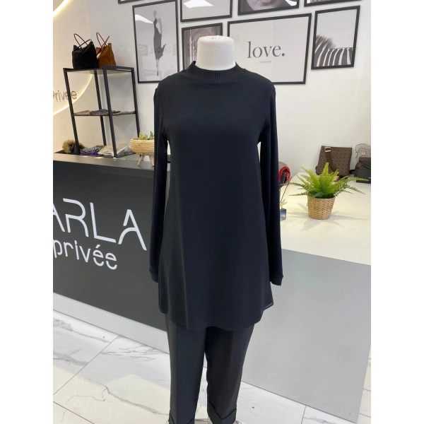 QMASH PRİVE UZUN KOL ŞİFON DETAYLI TUNİK