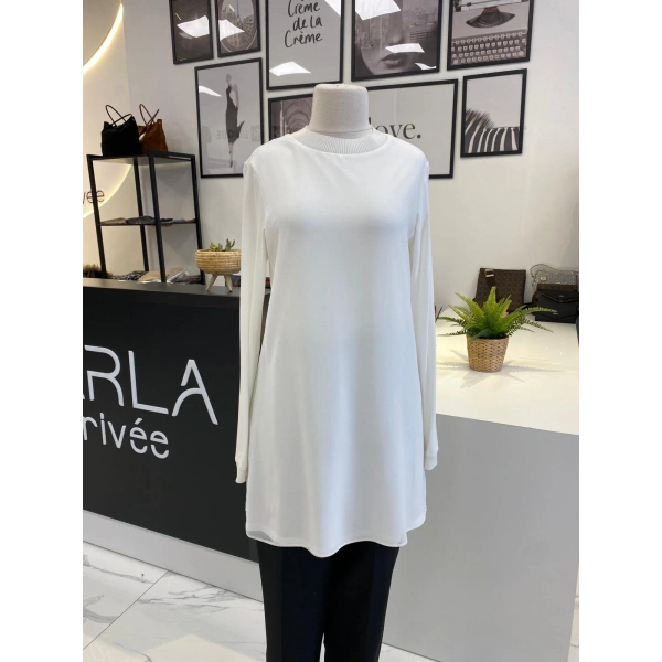 QMASH PRİVE UZUN KOL ŞİFON DETAYLI TUNİK