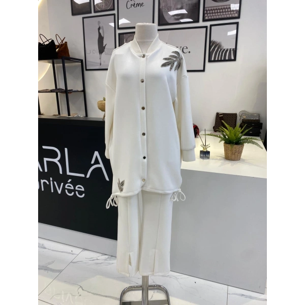 QMASH PRİVE YAPRAK DETAYLI TAKIM