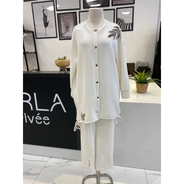 QMASH PRİVE YAPRAK DETAYLI TAKIM