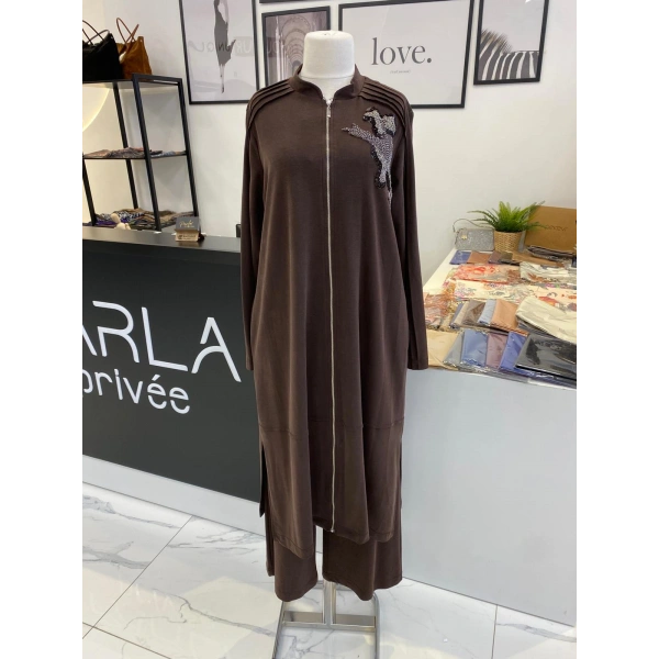 NURCAN ÇETİN İŞLEME DETAYLI FERMUARLI TAKIM