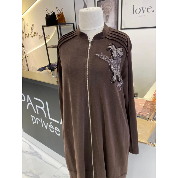 NURCAN ÇETİN İŞLEME DETAYLI FERMUARLI TAKIM