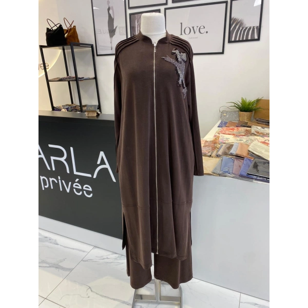 NURCAN ÇETİN İŞLEME DETAYLI FERMUARLI TAKIM