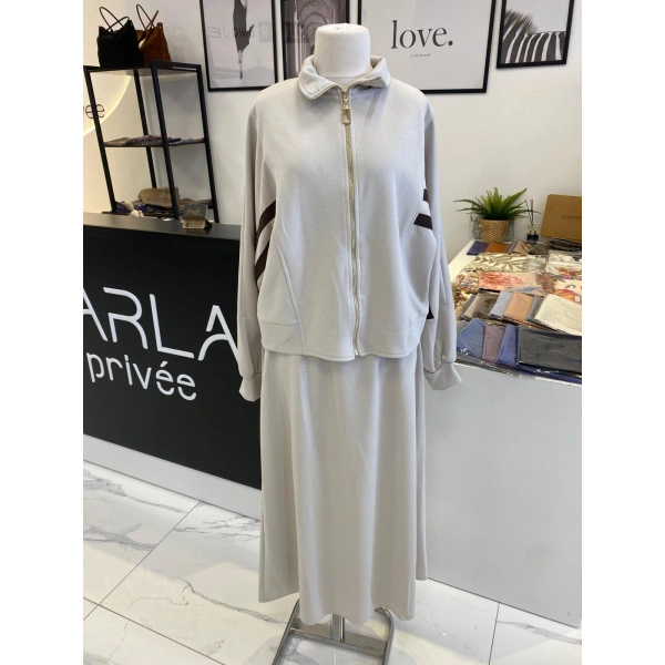 NUSS ŞERİT DETAYLI ETEKLİ TAKIM