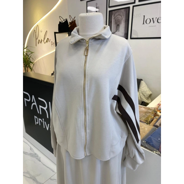 NUSS ŞERİT DETAYLI ETEKLİ TAKIM