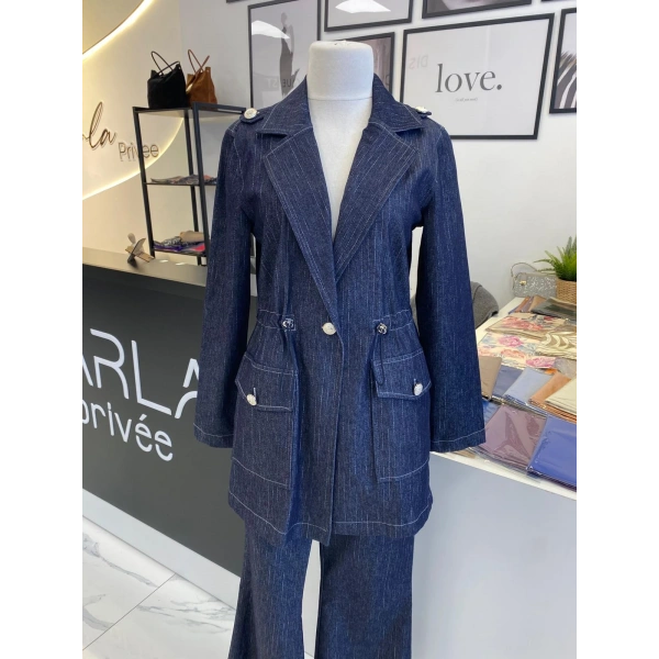 2 K ÇİZGİLİ DENİM TAKIM