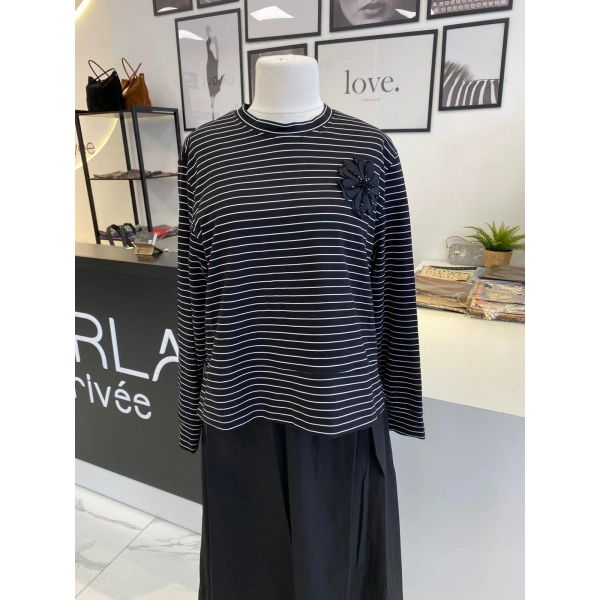 WENNORA İÇ ELBİSELİ ÇİZGİLİ TAKIM