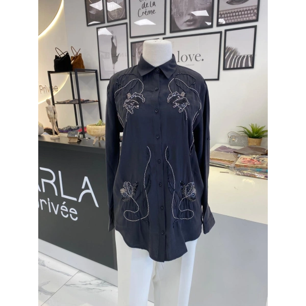 TAŞLI ÇİZGİLİ GÖMLEK