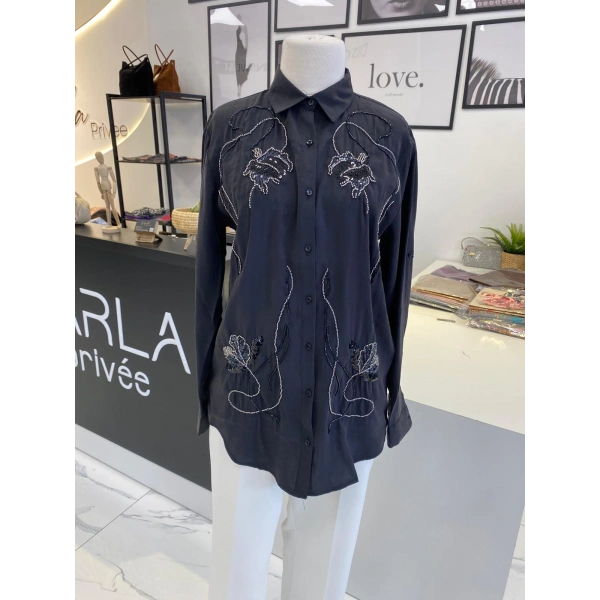 TAŞLI ÇİZGİLİ GÖMLEK