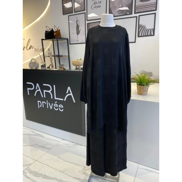 Nurcan Çetin Dama Desenli Pantolon Takım