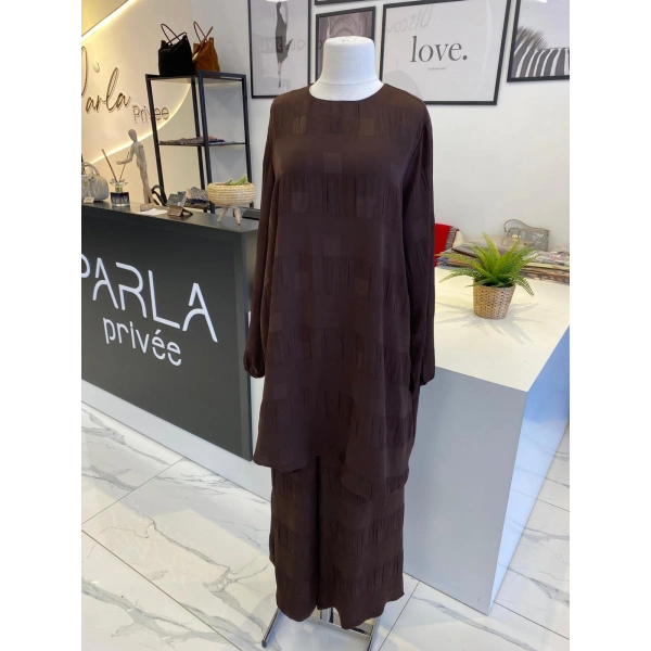 NURCAN ÇETİN DAMA DESENLİ TAKIM