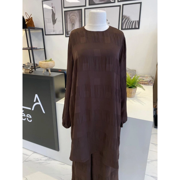 NURCAN ÇETİN DAMA DESENLİ TAKIM