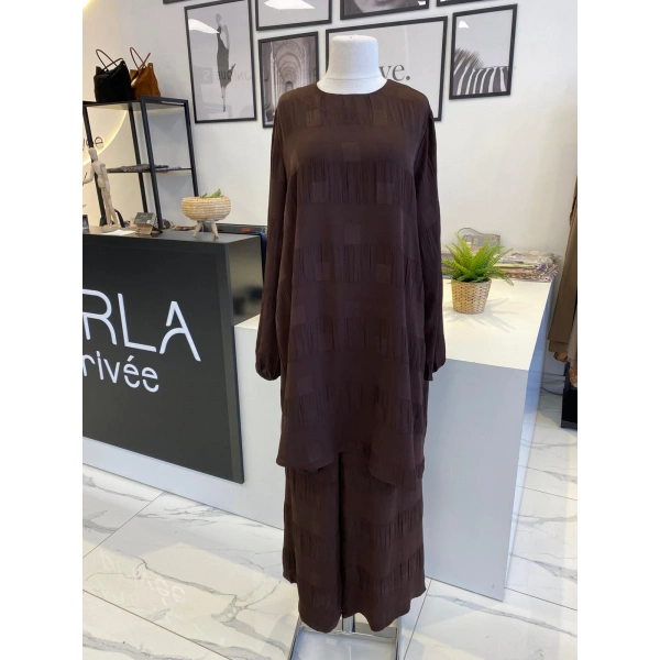 NURCAN ÇETİN DAMA DESENLİ TAKIM