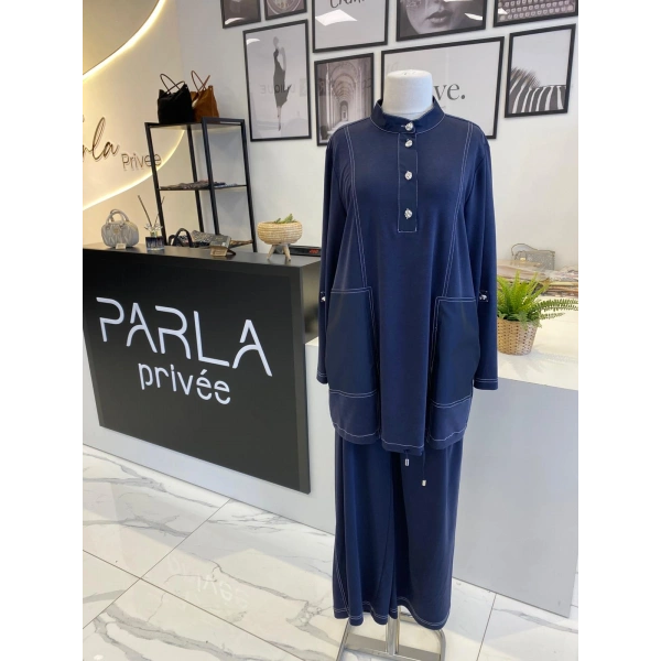 NURCAN ÇETİN ÇİZGİ DETAYLI TAKIM