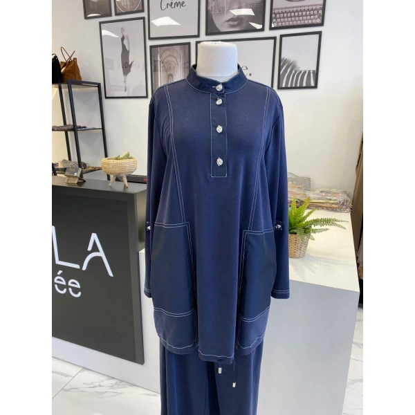 NURCAN ÇETİN ÇİZGİ DETAYLI TAKIM