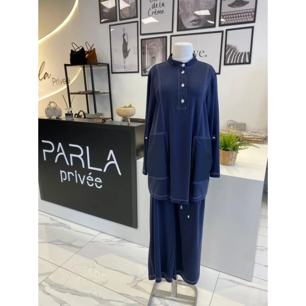 NURCAN ÇETİN ÇİZGİ DETAYLI TAKIM