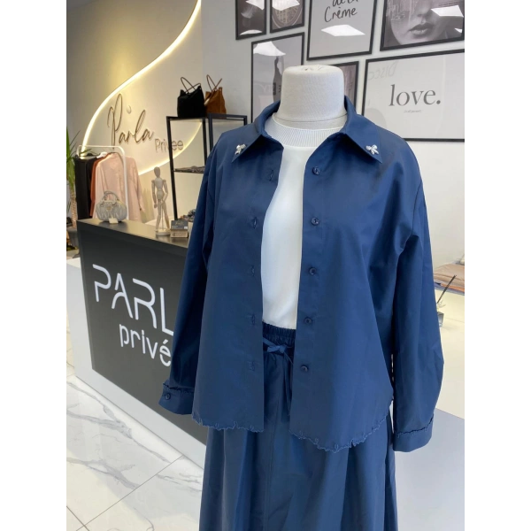 WENNORA LACİVERT ETEKLİ TAKIM