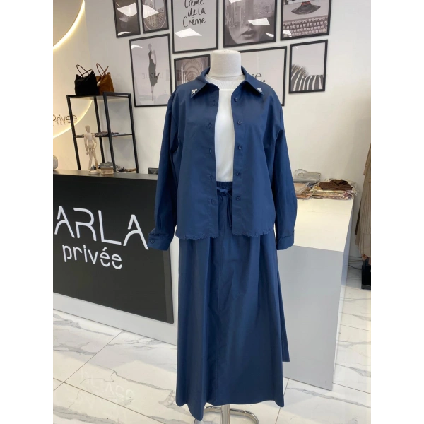 WENNORA LACİVERT ETEKLİ TAKIM