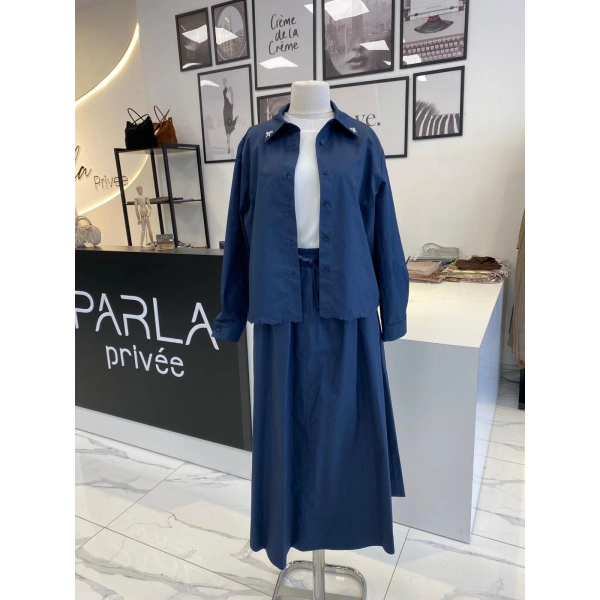 WENNORA LACİVERT ETEKLİ TAKIM