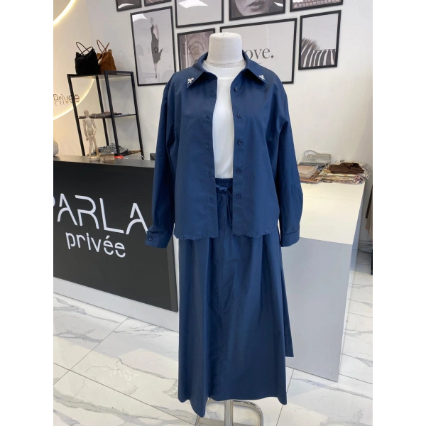 WENNORA LACİVERT ETEKLİ TAKIM