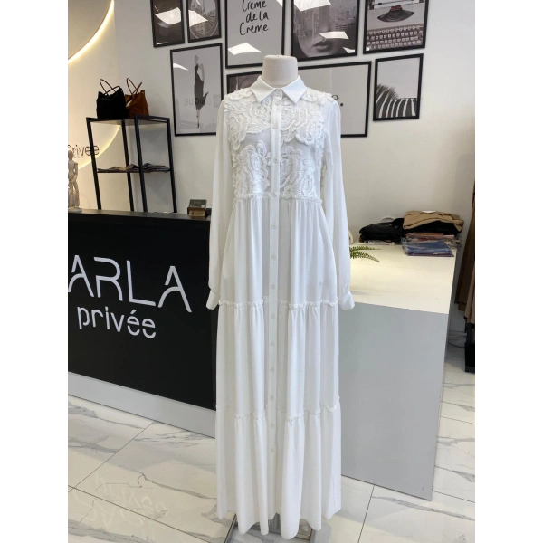 Nurcan Çetin Güpür Detaylı Elbise