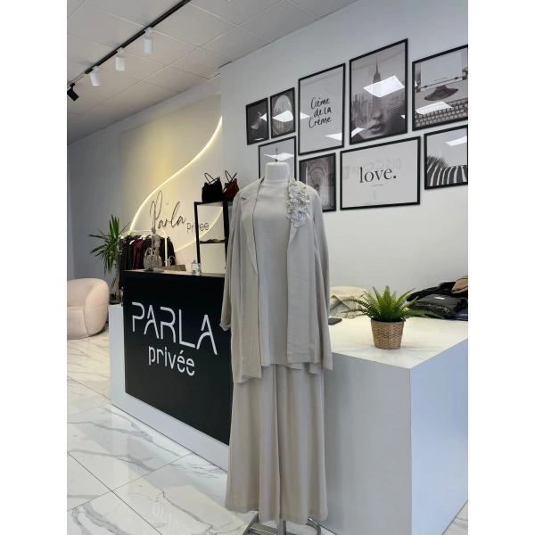 Nurcan Çetin Üçlü Pantolonlu Takım