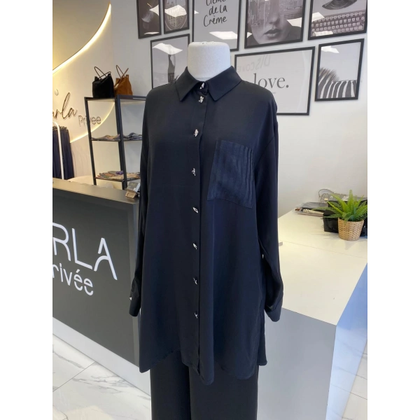 OTTO DESİGEN TAŞ DETAYLI SATEN TAKIM