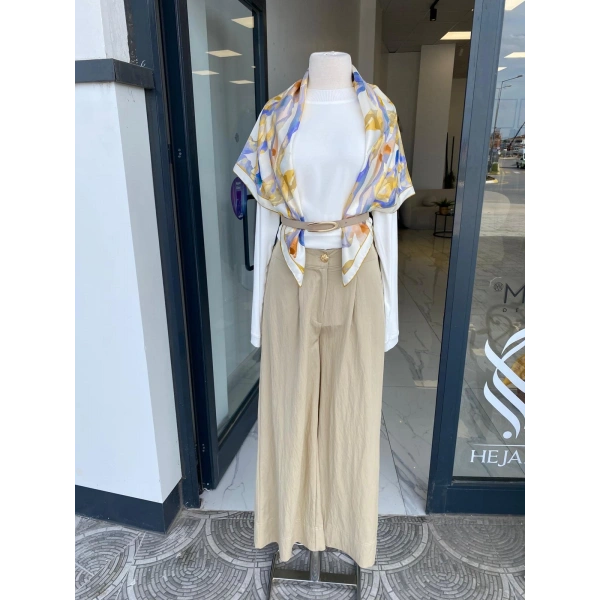 Sentez Abelia Kısa Geniş Pantolon