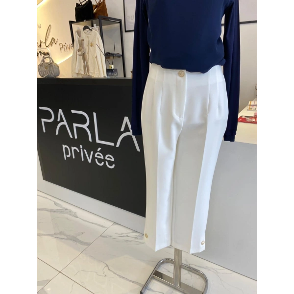 SENTEZ PARADİSE PAÇASI DÜĞMELİ PANTALON