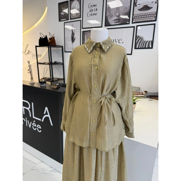 PARLA ŞİFON ETEKLİ TAKIM