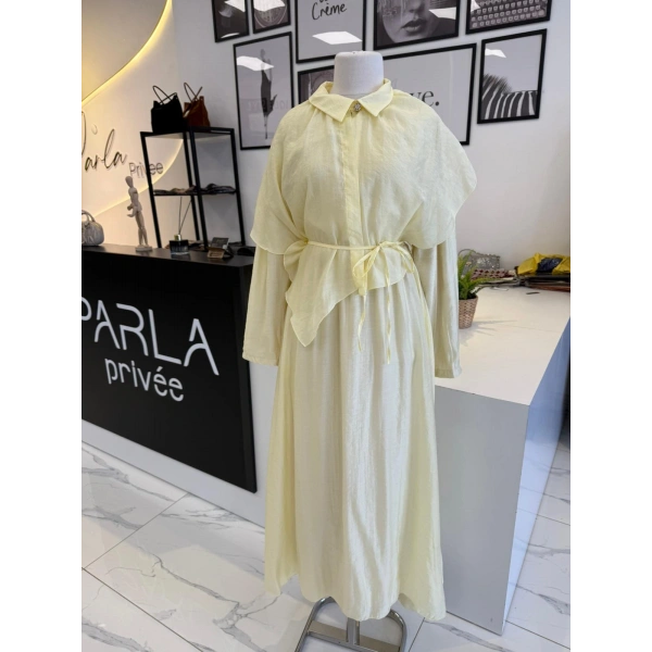 Parla Beli Lastikli Şal Detaylı Takım
