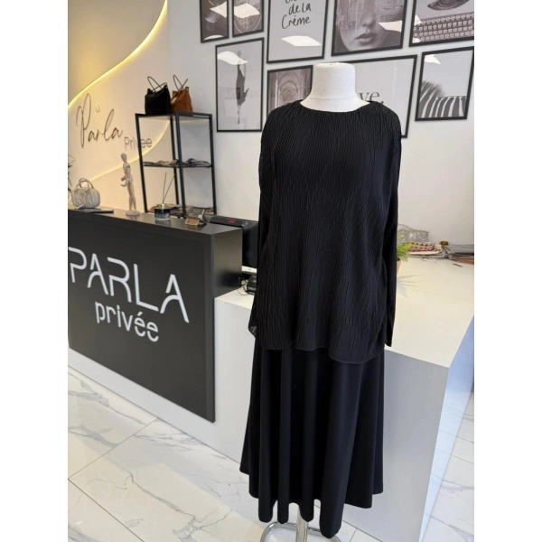 PARLA AKORDİON PLİSELİ BLUZ