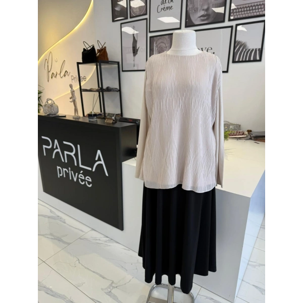 PARLA AKORDİON PLİSELİ BLUZ