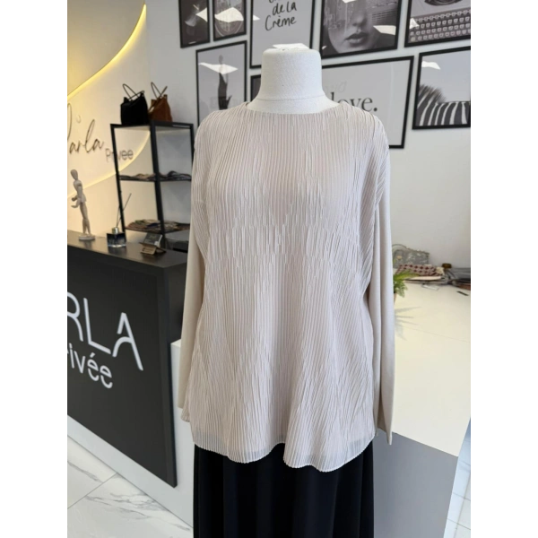 PARLA AKORDİON PLİSELİ BLUZ